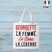 Tote bag coton recyclé georgette la femme la reine la légende