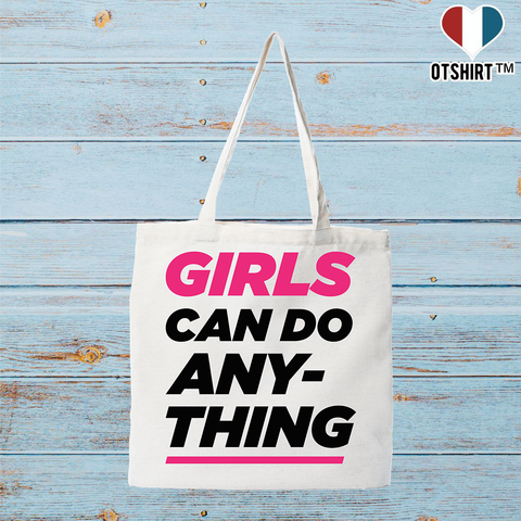Tote bag coton recyclé girls can do anything