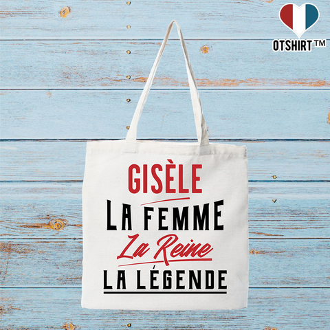 Tote bag coton recyclé gisèle la femme la reine la légende