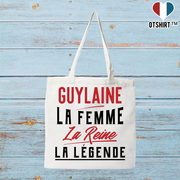 Tote bag coton recyclé guylaine la femme la reine la légende