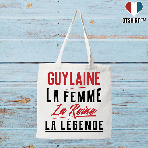 Tote bag coton recyclé guylaine la femme la reine la légende