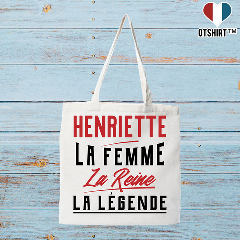 Tote bag coton recyclé henriette la femme la reine la légende
