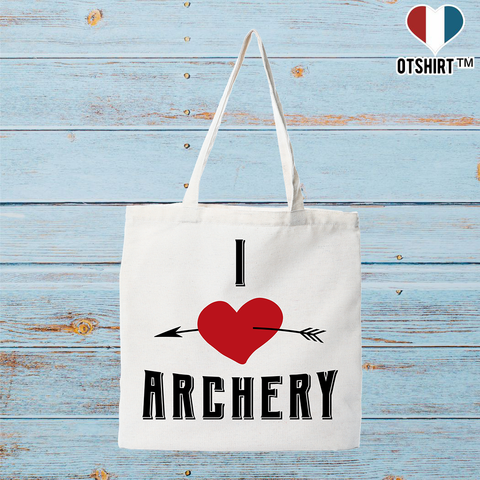 Tote bag coton recyclé i love archery