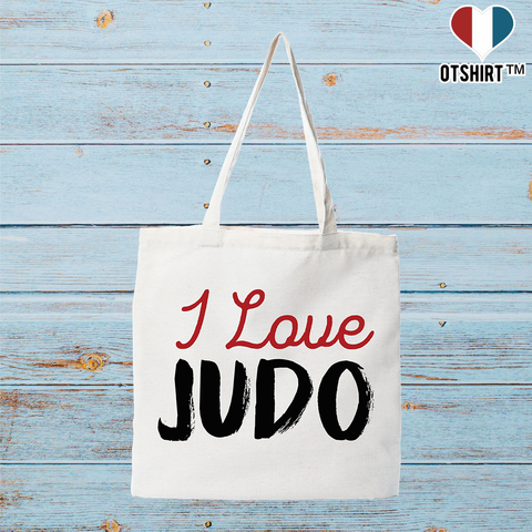 Tote bag coton recyclé i love judo