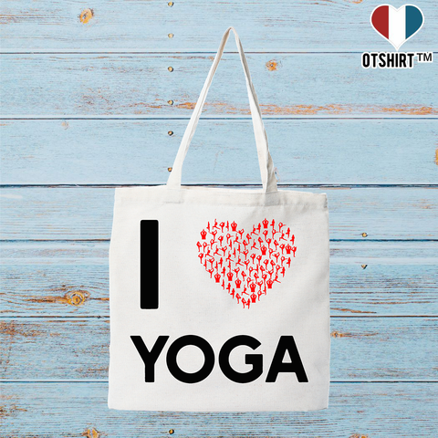 Tote bag coton recyclé i love yoga