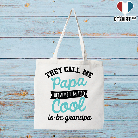 Tote bag coton recyclé i'm too cool grandpa