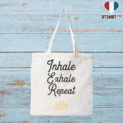 Tote bag coton recyclé inhale exhale repeat