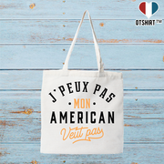 Tote bag coton recyclé j peux pas american