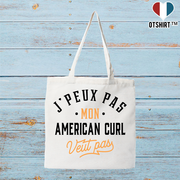 Tote bag coton recyclé j peux pas american curl