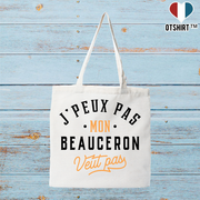 Tote bag coton recyclé j peux pas beauceron