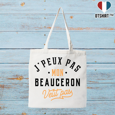 Tote bag coton recyclé j peux pas beauceron