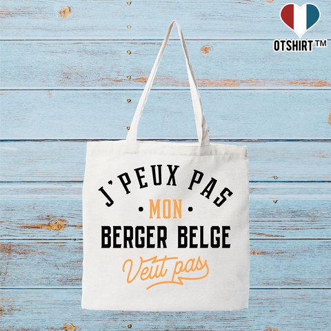 Tote bag coton recyclé j peux pas berger belge
