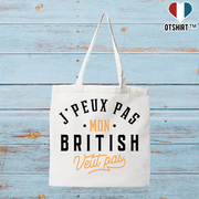 Tote bag coton recyclé j peux pas british