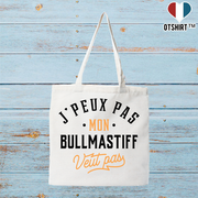 Tote bag coton recyclé j peux pas bullmastiff