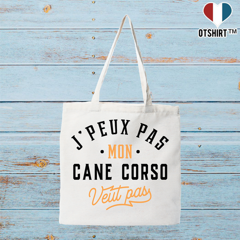 Tote bag coton recyclé j peux pas cane corso