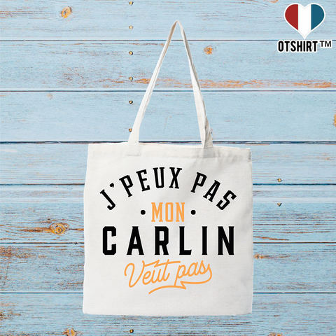 Tote bag coton recyclé j peux pas carlin