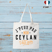 Tote bag coton recyclé j peux pas ceylan