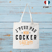 Tote bag coton recyclé j peux pas cocker