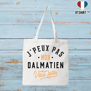 Tote bag coton recyclé j peux pas dalmatien