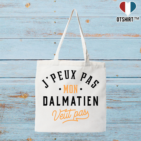 Tote bag coton recyclé j peux pas dalmatien