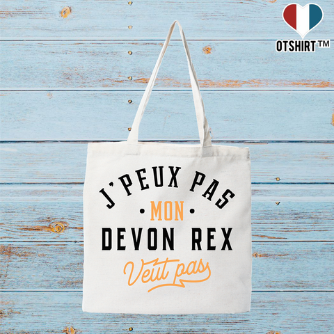 Tote bag coton recyclé j peux pas devon rex
