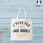 Tote bag coton recyclé j peux pas jack russel