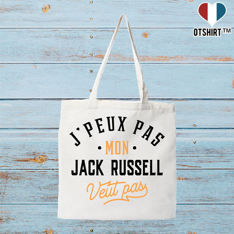 Tote bag coton recyclé j peux pas jack russel