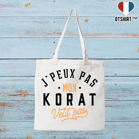 Tote bag coton recyclé j peux pas korat