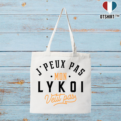 Tote bag coton recyclé j peux pas lykoi