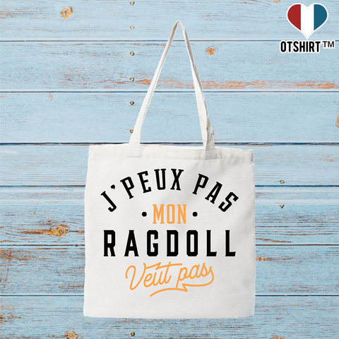 Tote bag coton recyclé j peux pas ragdoll