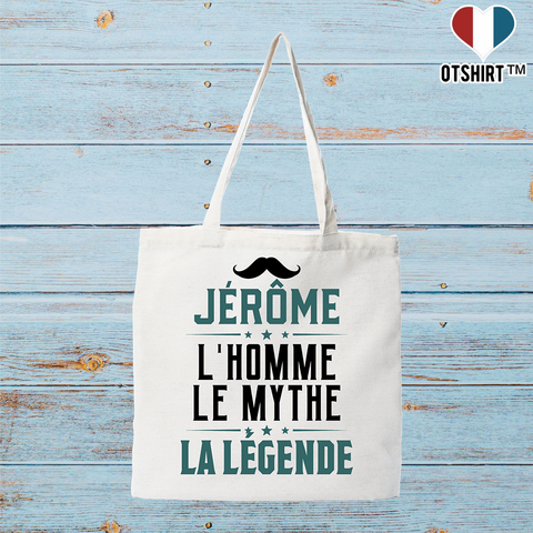 Tote bag coton recyclé jérôme l'homme le mythe la légende