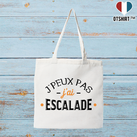 Tote bag coton recyclé j'ai escalade