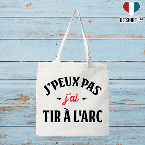 Tote bag coton recyclé j'ai tir à l'arc