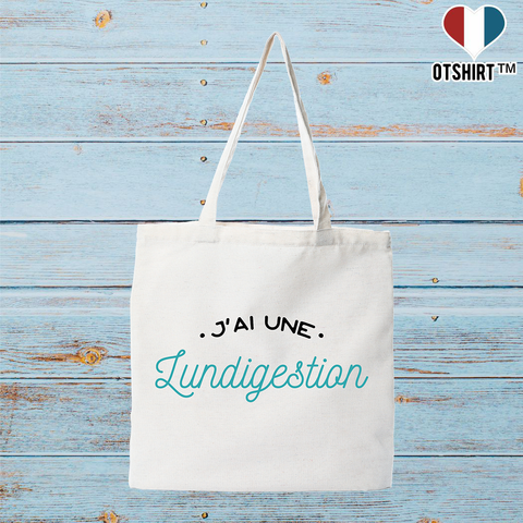 Tote bag coton recyclé j'ai une lundigestion