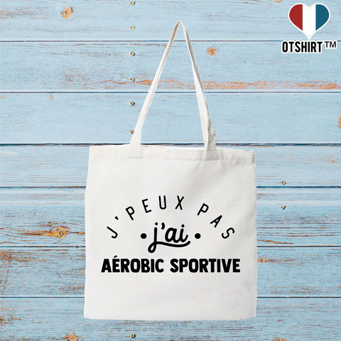 Tote bag coton recyclé j'peux pas j'ai aérobic sportive 2