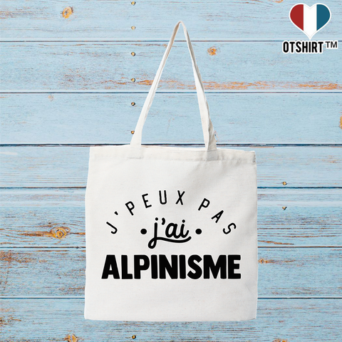 Tote bag coton recyclé j'peux pas j'ai alpinisme 2