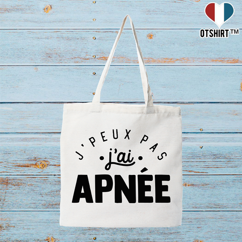 Tote bag coton recyclé j'peux pas j'ai apnée 2