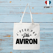 Tote bag coton recyclé j'peux pas j'ai aviron 2