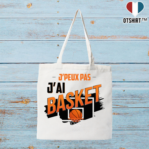 Tote bag coton recyclé j'peux pas j'ai basket