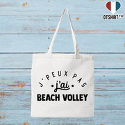 Tote bag coton recyclé j'peux pas j'ai beach volley 2