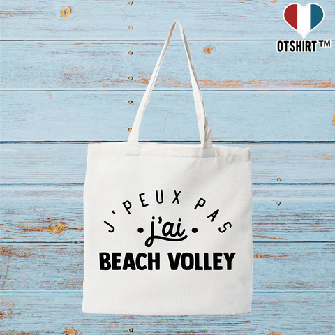 Tote bag coton recyclé j'peux pas j'ai beach volley 2