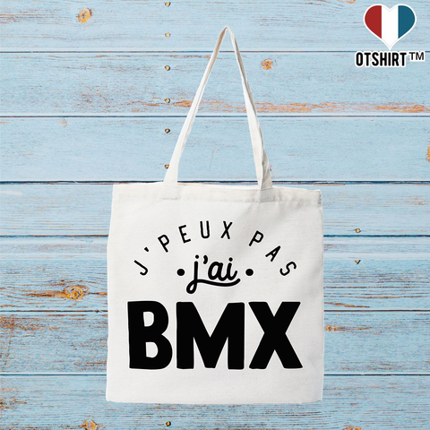 Tote bag coton recyclé j'peux pas j'ai bmx 2