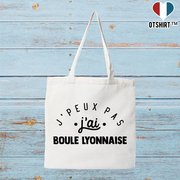 Tote bag coton recyclé j'peux pas j'ai boule lyonnaise 2