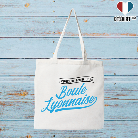 Tote bag coton recyclé j'peux pas j'ai boule lyonnaise