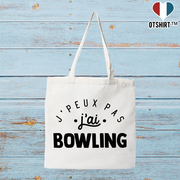 Tote bag coton recyclé j'peux pas j'ai bowling 2