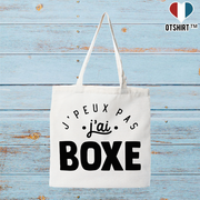 Tote bag coton recyclé j'peux pas j'ai boxe 2