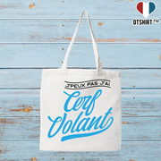 Tote bag coton recyclé j'peux pas j'ai cerf volant