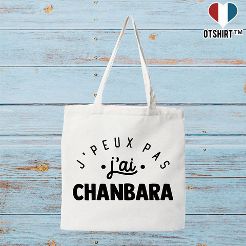 Tote bag coton recyclé j'peux pas j'ai chanbara 2