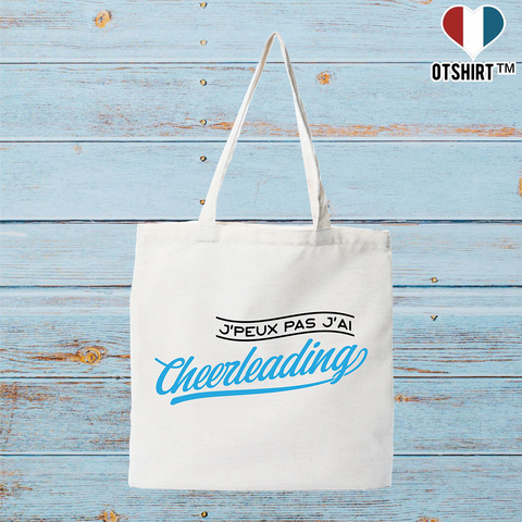 Tote bag coton recyclé j'peux pas j'ai cheerleading