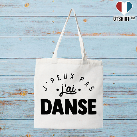 Tote bag coton recyclé j'peux pas j'ai danse 2